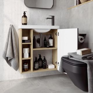 Подвесная тумба под раковину Aqwella Alba ALB0106RLS+ALB0706GRМ 60 см